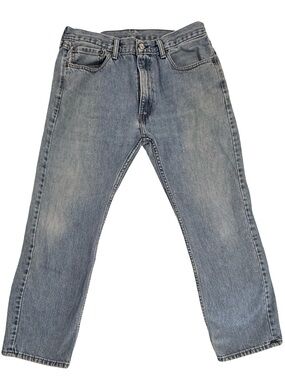 Levi's 505 Denim Jeans Men's 36x30 Regular Fit Straight Light Stone Wash Vintage